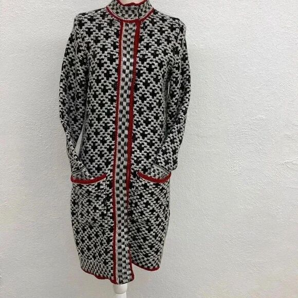 CHICO’S Mystic Checkered Mix Plaid Sweater Coat - Picture 2 of 13